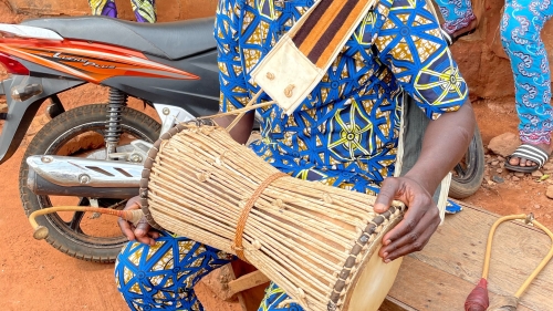 photo of talking drum player